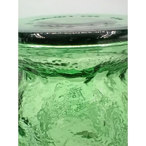 Brody Co Flower Vase Emerald Green Crinkle Glass Vintage 8 Inch Cleveland USA - Picture 9 of 12